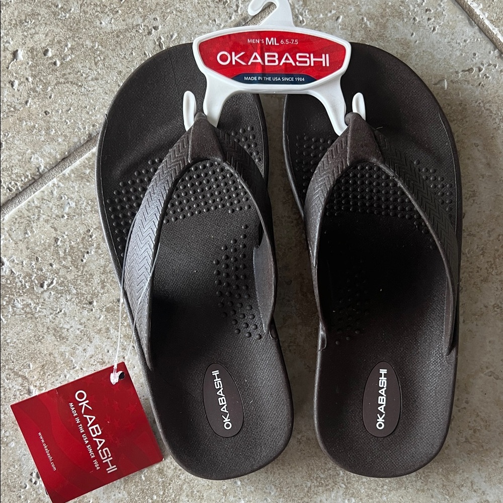 Okabashi Dark Brown Sandals - Surf - ML - NWT